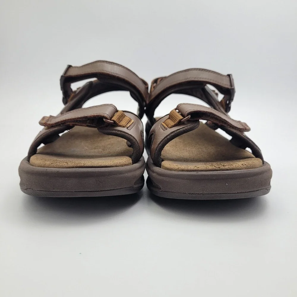 MBT Kisumu 3S Men's Sandals 8-8.5 Brown Leather Rocker Sole Orthopedic Walking